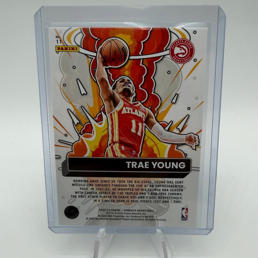 Trae Young 2022-23 Panini Donruss Bomb Squad Insert #11 Atlanta Hawks NBA Card